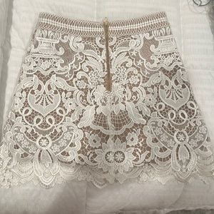 Self Portrait White & Tan Skirt Size 4